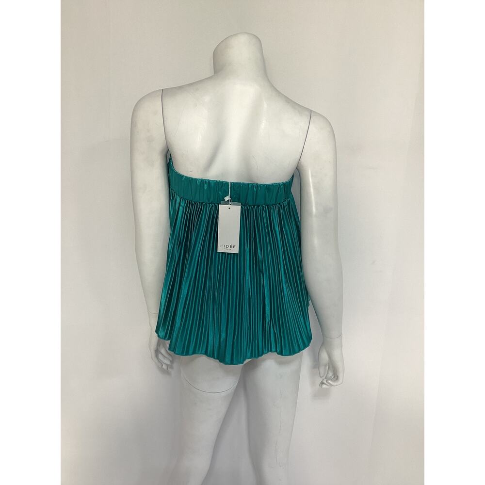 L'Idee 'Reveries' Green Plisse Top Size S - NWT - Picture 3 of 4